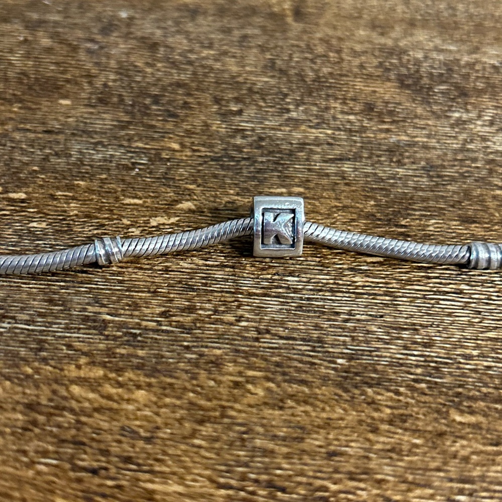 Pandora Retired Alphabet Letter “K” Initial Block Charm